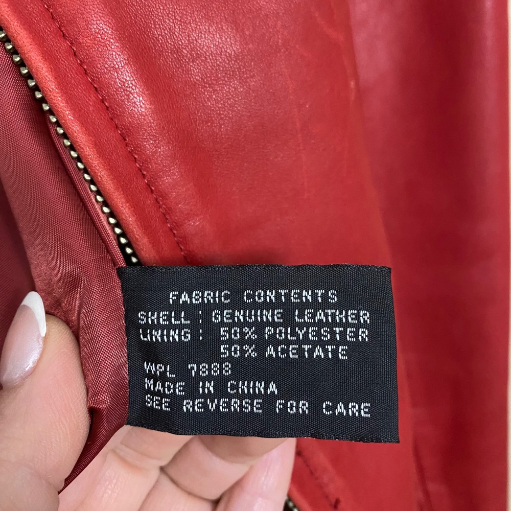 Avanti New York 100% Genuine Leather Butter Soft Red Zip Up Jacket Size Large - Picture 7 of 10